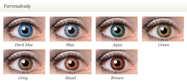 Expressions Colors farvede kontaktlinser - farveudvalg